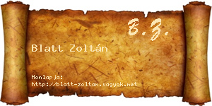 Blatt Zoltán névjegykártya