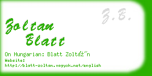 zoltan blatt business card
